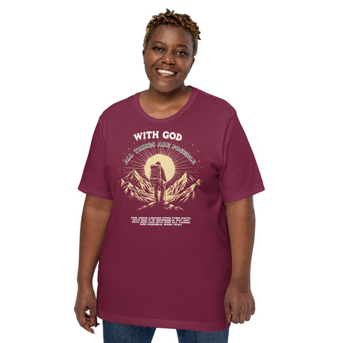 With God All Things Possible Christian Bible Verse T-Shirt